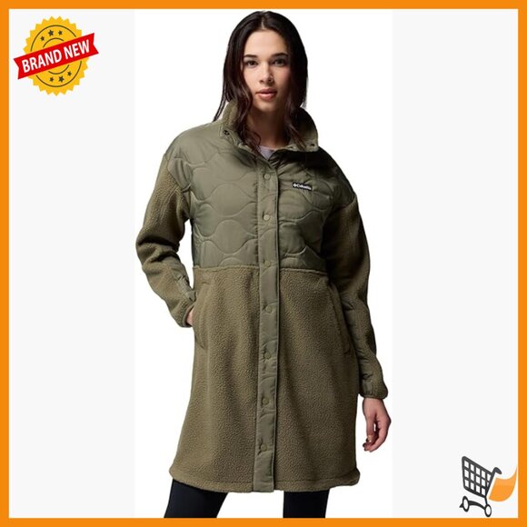 Jackets & Blazers - Sherpa Fleece Jacket Long Sleeve Snap Front Hand Pockets Regular Fit